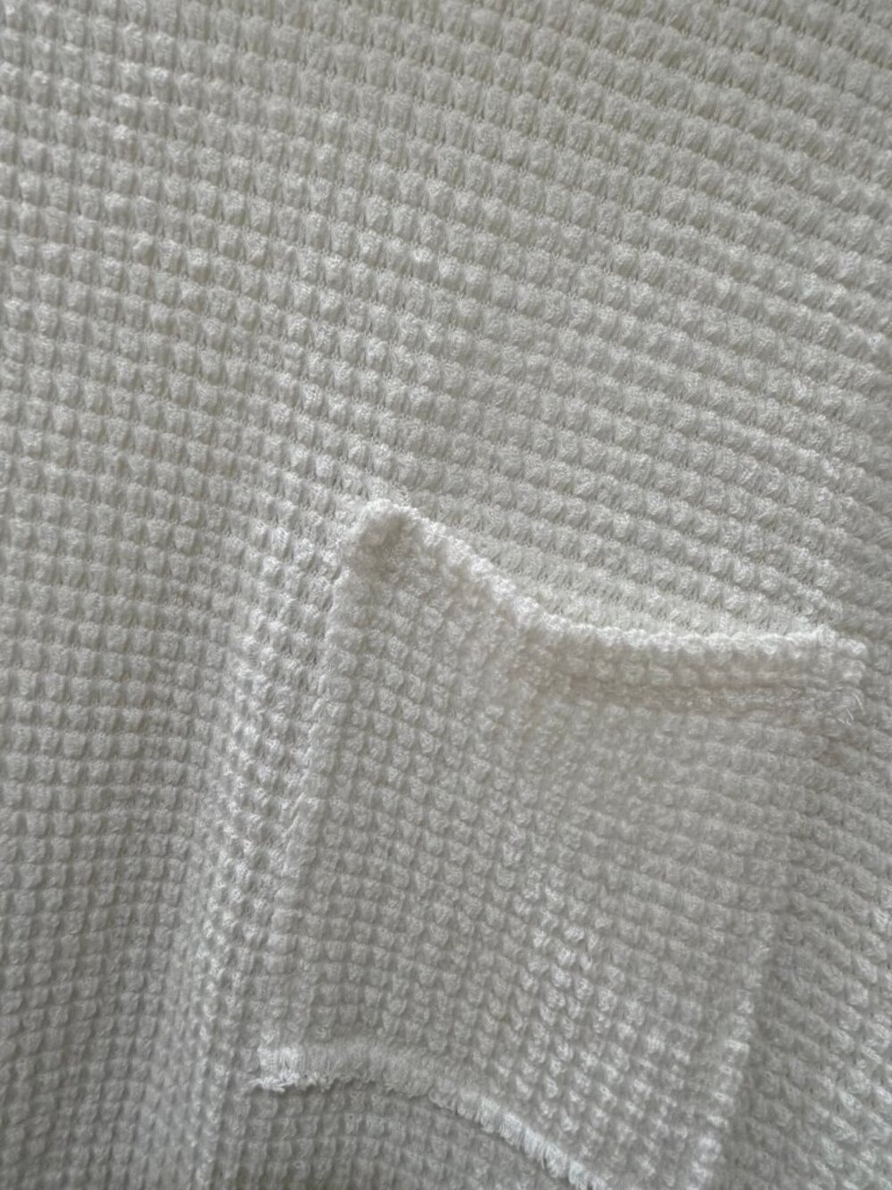 White Waffle Knit Short Sleeve Top Pocket Relaxed Fit Size S - Picture 3 of 4